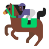 Horse Racing: Dark Skin Tone Emoji 🏇🏿 image - Microsoft Classic 2D style