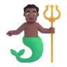 Merman: Medium-Dark Skin Tone Emoji 🧜🏾‍♂️ image - Microsoft 3D Fluent style