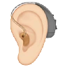 Ear With Hearing Aid: Light Skin Tone Emoji 🦻🏻 image - Apple style