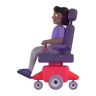 Woman In Motorized Wheelchair: Medium-Dark Skin Tone Emoji 👩🏾‍🦼 image - Microsoft 3D Fluent style