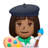 Woman Artist: Medium-Dark Skin Tone Emoji 👩🏾‍🎨 image - Samsung style