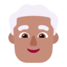 Man: Medium Skin Tone, White Hair Emoji 👨🏽‍🦳 image - Microsoft Classic 2D style
