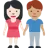 Woman And Man Holding Hands: Light Skin Tone, Medium Skin Tone