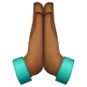 Folded Hands: Medium-Dark Skin Tone Emoji 🙏🏾 image - WhatsApp style