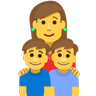 Family: Woman, Boy, Boy Emoji 👩‍👦‍👦 image - Skype style