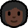 Woman: Dark Skin Tone, Curly Hair Emoji 👩🏿‍🦱 image - Microsoft Windows 10 Segoe UI Emoji style