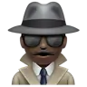 Detective: Dark Skin Tone Emoji 🕵🏿 image - WhatsApp style