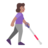 Woman With White Cane Facing Right: Medium Skin Tone