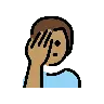 Man Facepalming: Medium Skin Tone Emoji 🤦🏽‍♂️ image - OpenMoji style