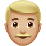 Man: Medium-Light Skin Tone Emoji 👨🏼 image - Apple style