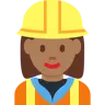 Woman Construction Worker: Medium-Dark Skin Tone Emoji 👷🏾‍♀️ image - Twitter / X (Twemoji) style