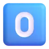 Keycap: 0 Emoji 0️⃣ image - Microsoft 3D Fluent style