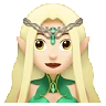 Woman Elf: Light Skin Tone Emoji 🧝🏻‍♀️ image - Apple style