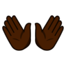 Open Hands: Dark Skin Tone Emoji 👐🏿 image - Emojidex style