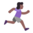 Woman Running Facing Right: Medium-Dark Skin Tone