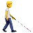 Person With White Cane Facing Right