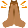 Folded Hands: Medium Skin Tone Emoji 🙏🏽 image - Facebook Messenger (2016) style
