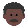 Man: Dark Skin Tone, Curly Hair Emoji 👨🏿‍🦱 image - Tossface style