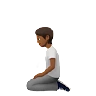 Person Kneeling: Medium-Dark Skin Tone Emoji 🧎🏾 image - Apple style