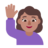 Woman Raising Hand: Medium Skin Tone
