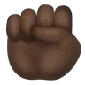 Raised Fist: Dark Skin Tone Emoji ✊🏿 image - WhatsApp style