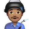 Man Factory Worker: Medium Skin Tone Emoji 👨🏽‍🏭 image - Apple style