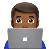Man Technologist: Medium-Dark Skin Tone Emoji 👨🏾‍💻 image - Apple style