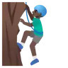 Man Climbing: Dark Skin Tone Emoji 🧗🏿‍♂️ image - Google Noto Color style
