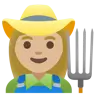 Woman Farmer: Medium-Light Skin Tone Emoji 👩🏼‍🌾 image - Google Noto Color style