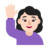Woman Raising Hand: Light Skin Tone