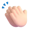 Clapping Hands: Light Skin Tone Emoji 👏🏻 image - Microsoft 3D Fluent style