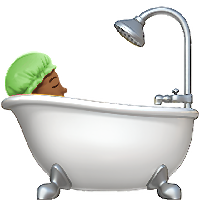Person Taking Bath: Medium-Dark Skin Tone