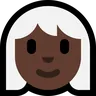 Woman: Dark Skin Tone, White Hair Emoji 👩🏿‍🦳 image - Microsoft Windows 10 Segoe UI Emoji style