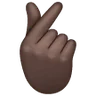 Hand With Index Finger And Thumb Crossed: Dark Skin Tone Emoji 🫰🏿 image - Samsung style