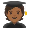 Student: Medium-Dark Skin Tone Emoji 🧑🏾‍🎓 image - Google Noto Color style