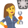Woman Mechanic Emoji 👩‍🔧 image - Skype style