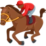 Horse Racing: Medium-Dark Skin Tone Emoji 🏇🏾 image - Facebook Messenger (2016) style