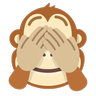 Singe de la sagesse ne voyant rien de mal Emoji 🙈 image - Skype style