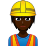 Construction Worker: Dark Skin Tone Emoji 👷🏿 image - Emojidex style