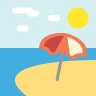 Plage avec parasol Emoji 🏖 image - EmojiTwo style