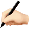 Writing Hand: Light Skin Tone Emoji ✍🏻 image - Apple style