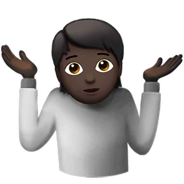 Person Shrugging: Dark Skin Tone