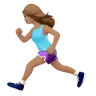 Woman Running: Medium Skin Tone Emoji 🏃🏽‍♀️ image - Apple style