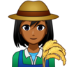 Woman Farmer: Medium-Dark Skin Tone Emoji 👩🏾‍🌾 image - Emojidex style