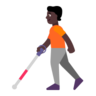 Person With White Cane: Dark Skin Tone Emoji 🧑🏿‍🦯 image - Microsoft Classic 2D style