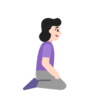 Woman Kneeling Facing Right: Light Skin Tone Emoji 🧎🏻‍♀️‍➡️ image - Microsoft Classic 2D style