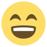 口を開けて目を笑顔で笑顔 Emoji 😄 image - EmojiTwo style