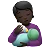 Person Feeding Baby: Dark Skin Tone