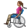 Woman In Manual Wheelchair: Medium Skin Tone Emoji 👩🏽‍🦽 image - WhatsApp style