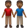 Men Holding Hands: Medium-Dark Skin Tone Emoji 👬🏾 image - Apple style